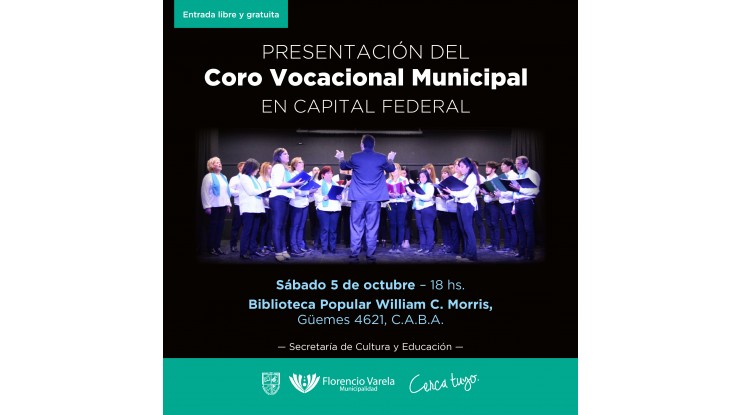 El Coro Vocacional Municipal se presentará en CABA 